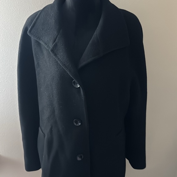 Talbots Sz 10 black camel hair single front pea coat - Picture 3 of 10